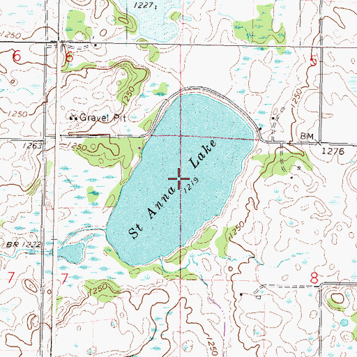 Topographic Map of Saint Anna Lake, MN