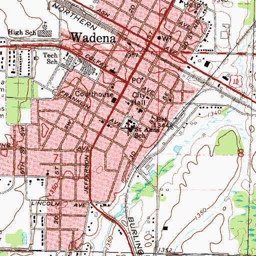 Topographic Map of Saint Anns School, MN
