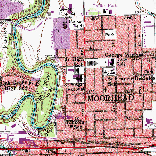 Topographic Map of Family Healthcare Center, MN