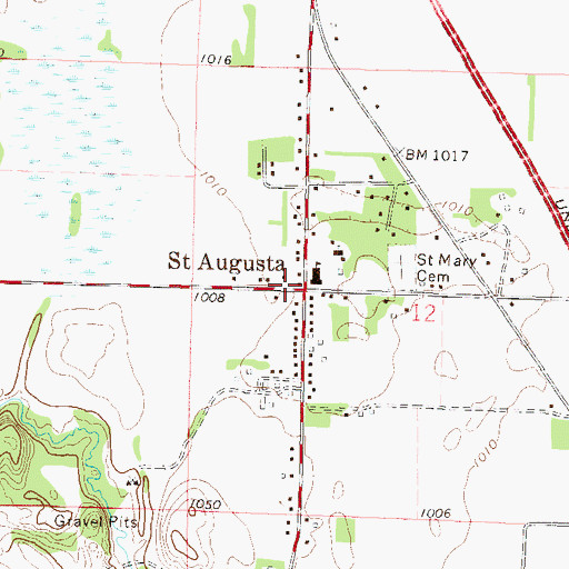 Topographic Map of Saint Augusta, MN