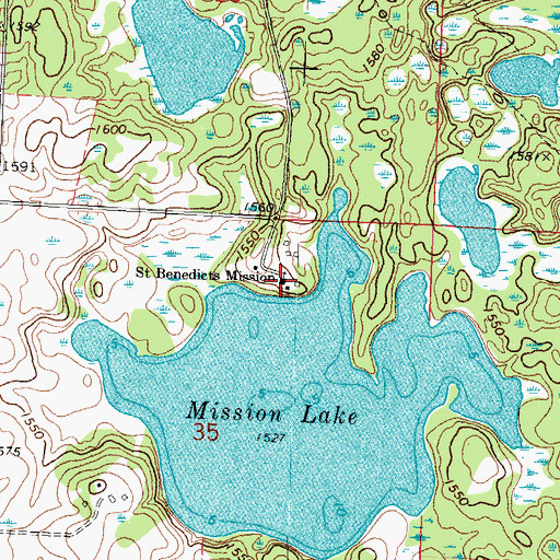 Topographic Map of Saint Benedicts Mission, MN