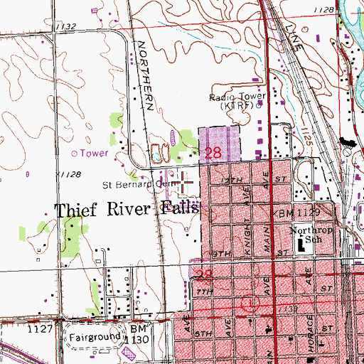 Topographic Map of Saint Bernard Cemetery, MN