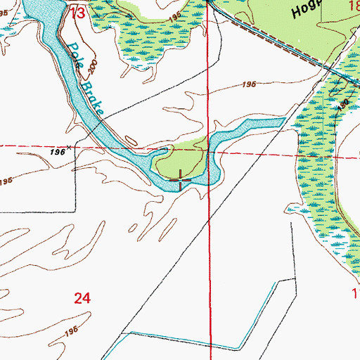 Topographic Map of Crooked Slough, AR