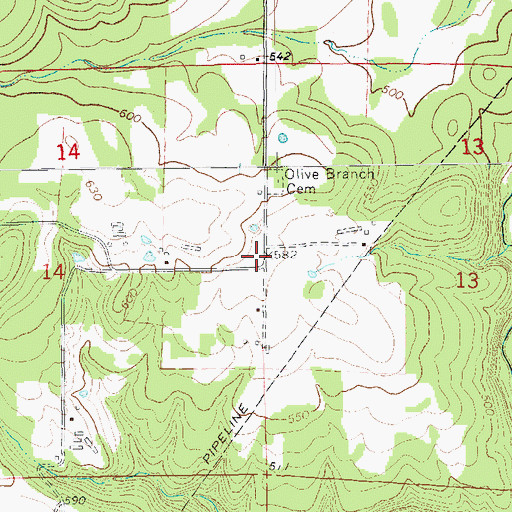 Topographic Map of Davenport (historical), AR