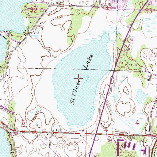 Topographic Map of Saint Clair Lake, MN