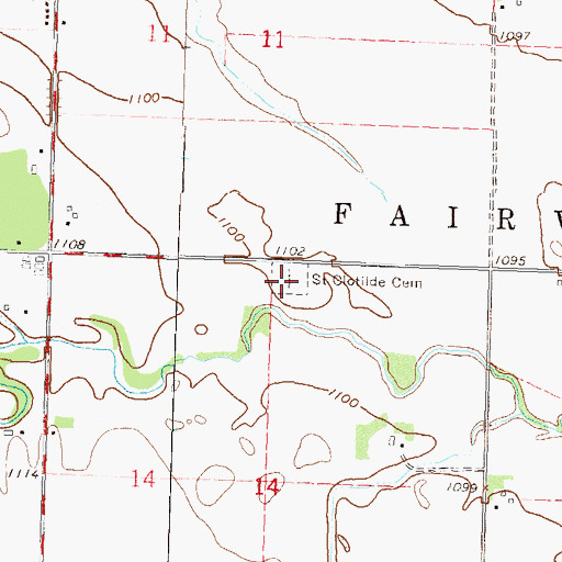 Topographic Map of Saint Clotilde Cemetery, MN