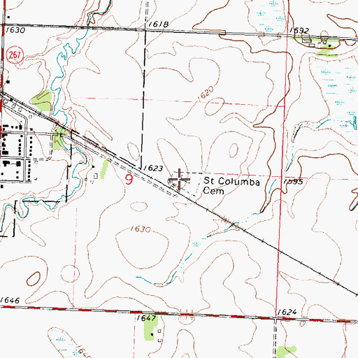 Topographic Map of Saint Columba Cemetery, MN