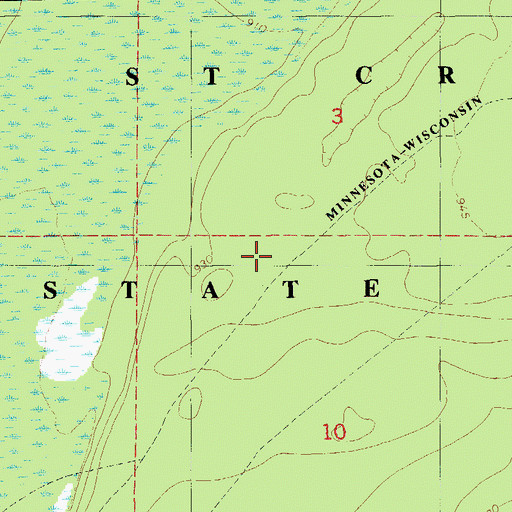 Topographic Map of Saint Croix State Park, MN