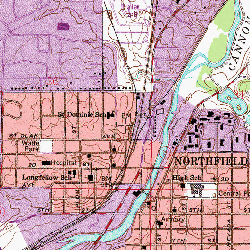 Topographic Map of Saint Dominic School, MN