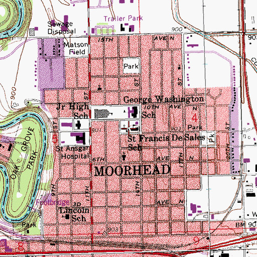 Topographic Map of Saint Francis DeSales School, MN