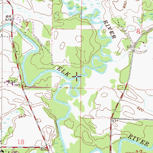 Topographic Map of Saint Francis River, MN