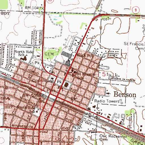 Topographic Map of Saint Francis School, MN