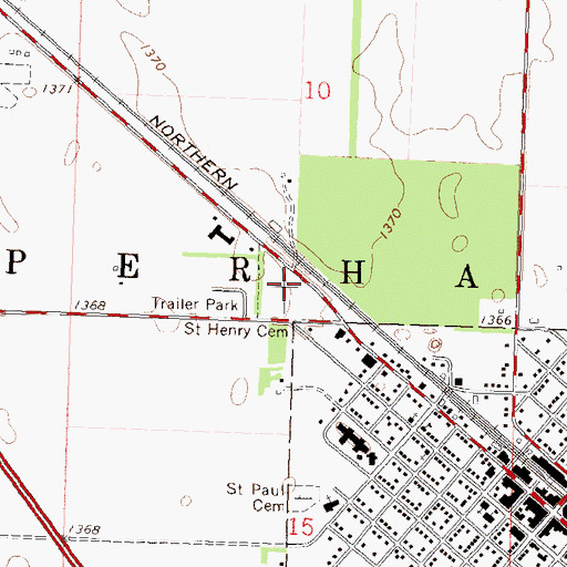 Topographic Map of Saint Henry Cemetery, MN