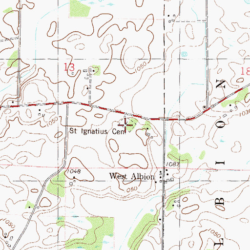 Topographic Map of Saint Ignatius Cemetery, MN