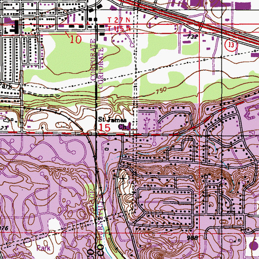 Topographic Map of Saint James Church, MN