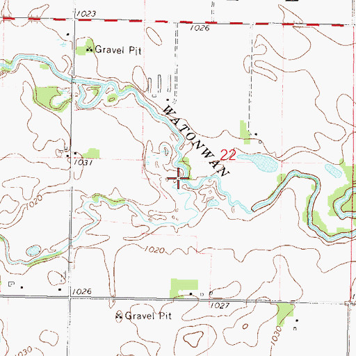 Topographic Map of Saint James Creek, MN