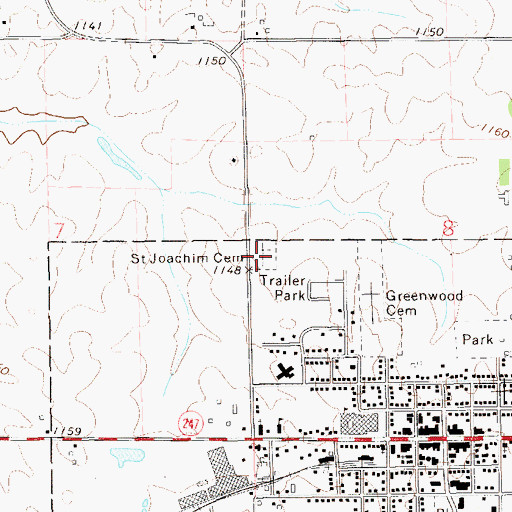 Topographic Map of Saint Joachim Cemetery, MN