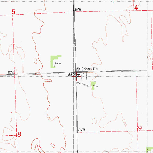 Topographic Map of Saint John the Baptist Church, MN