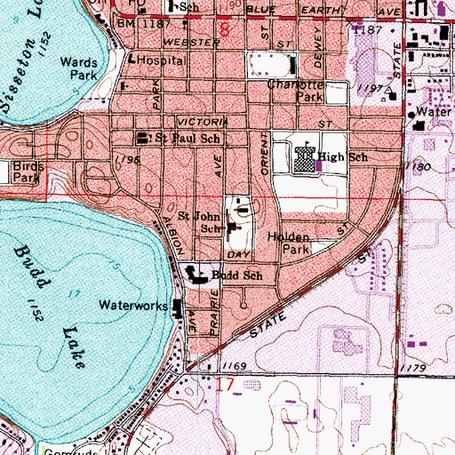 Topographic Map of Saint John Vianney School, MN