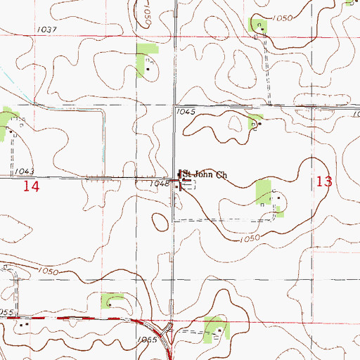 Topographic Map of Saint John School, MN