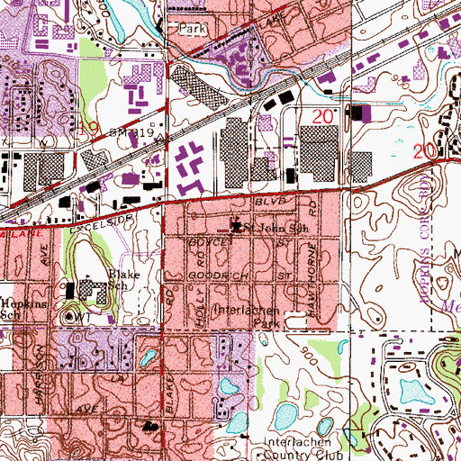 Topographic Map of Saint John's Catholic School, MN