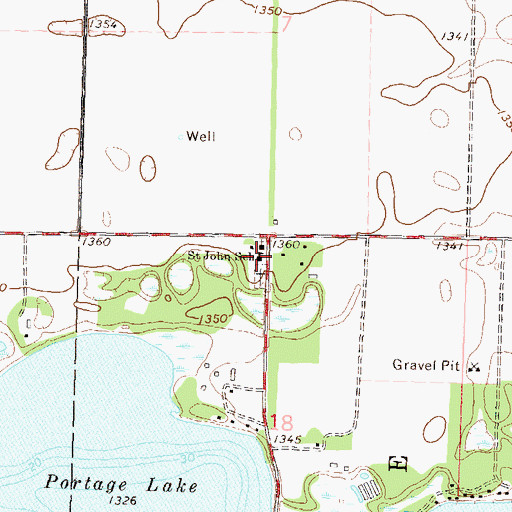 Topographic Map of Saint John School, MN