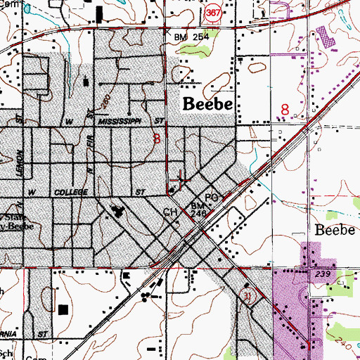 Topographic Map of First Church of the Nazarene, AR