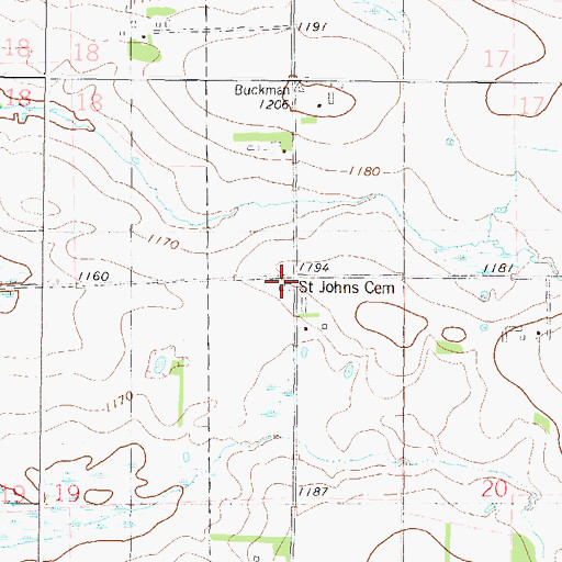 Topographic Map of Union Cemetery, MN