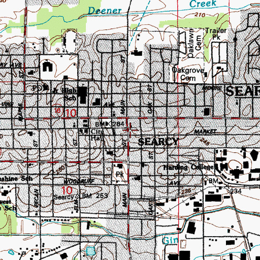 Topographic Map of First United Methodist Church, AR