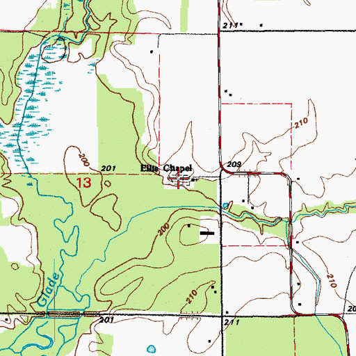 Topographic Map of Goodman Cemetery, AR