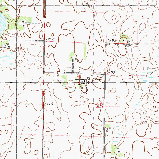 Topographic Map of Saint Johns School, MN