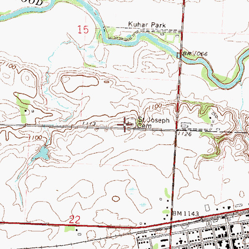 Topographic Map of Saint Joseph Cemetery, MN