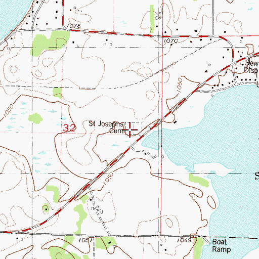 Topographic Map of Saint Joseph Cemetery, MN