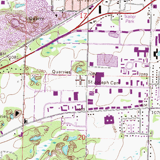 Topographic Map of Saint Joseph Cemetery, MN