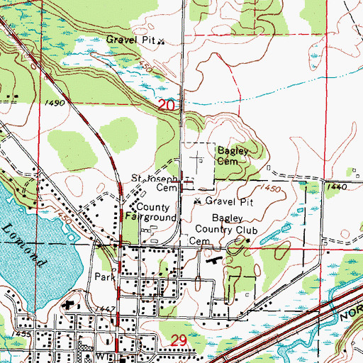 Topographic Map of Saint Joseph Cemetery, MN