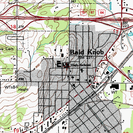 Topographic Map of H L Lubker Elementary School, AR