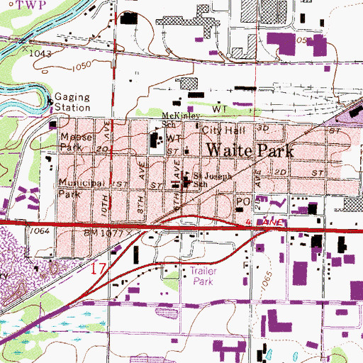 Topographic Map of Saint Joseph School, MN