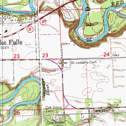 Topographic Map of Saint Josephs Cemetery, MN