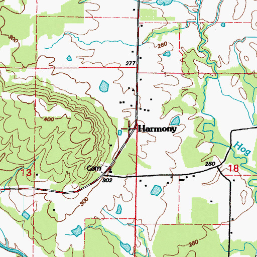 Topographic Map of Harmony United Methodist Church, AR