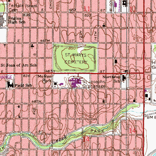 Topographic Map of Saint Josephs Orphanage, MN