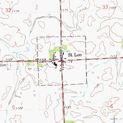 Topographic Map of Saint Leo, MN
