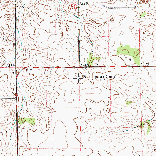 Topographic Map of Saint Liguori Cemetery, MN