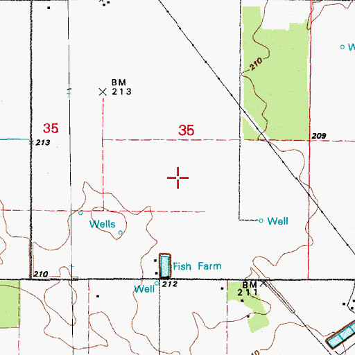Topographic Map of Hicksville (historical), AR