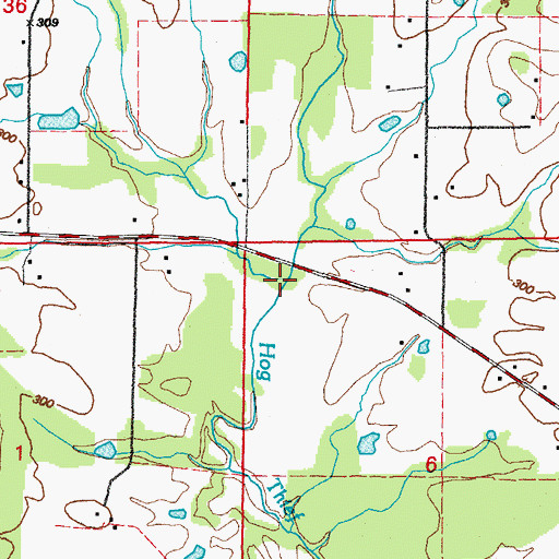 Topographic Map of Hog Foot Creek, AR