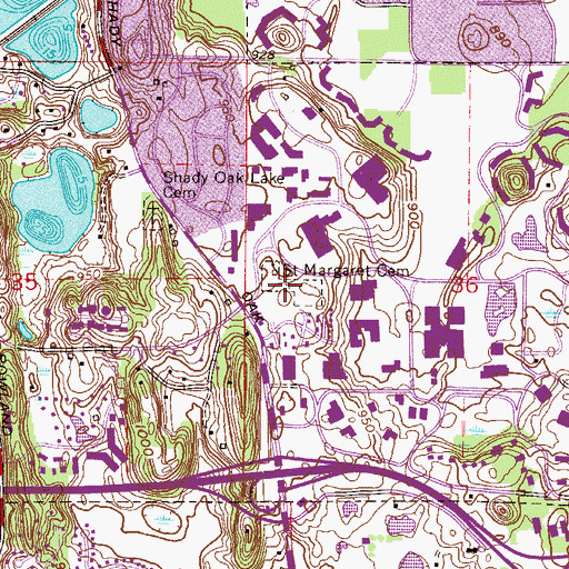 Topographic Map of Saint Margaret Cemetery, MN