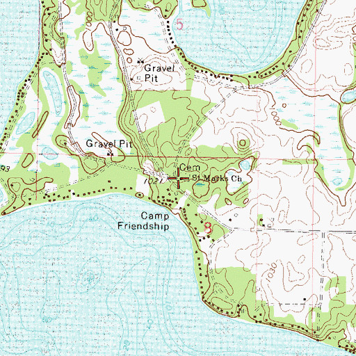 Topographic Map of Saint Marks Church, MN
