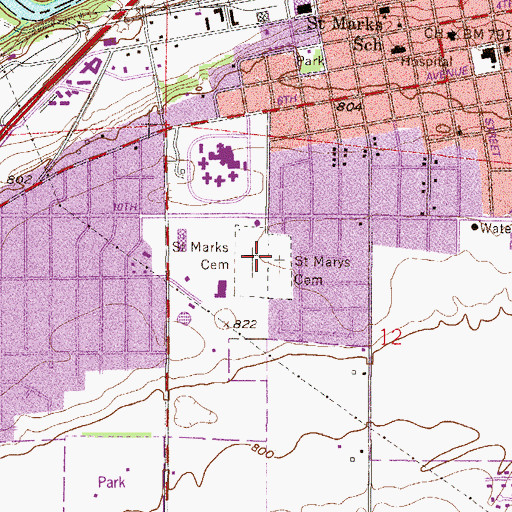 Topographic Map of Shakopee Catholic Cemetery, MN