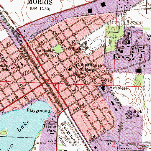 Topographic Map of Saint Marys School, MN