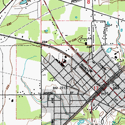 Topographic Map of Kensett High School, AR