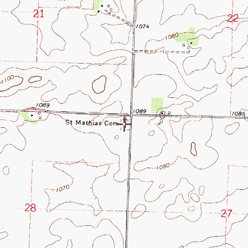 Topographic Map of Saint Mathias Cemetery, MN
